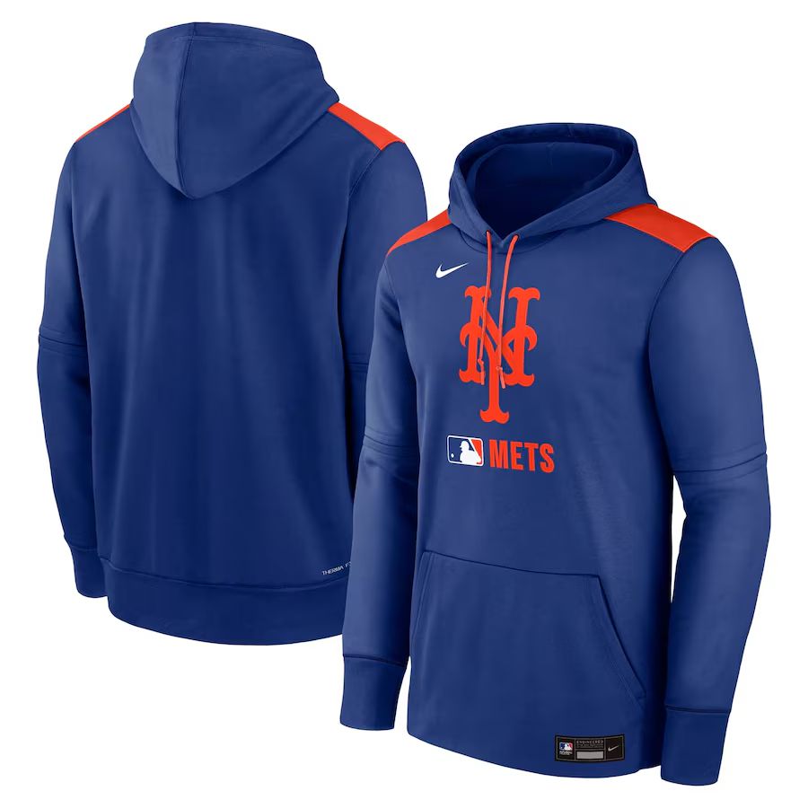 Men 2025 MLB New York Mets blue Nike hoodie style 1